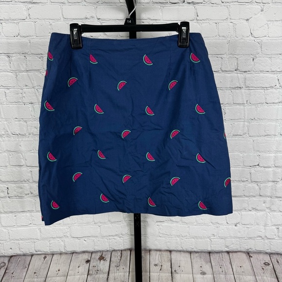 Lilly Pulitzer Embroidered Watermelon Navy Pencil Skirt Size 12 - Picture 1 of 7